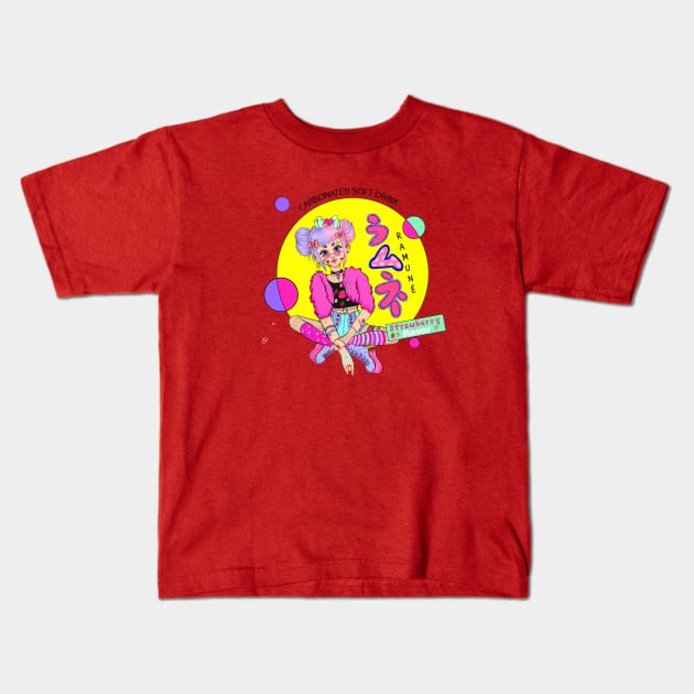 STRAWBERRY RA-MU-NE Kids T-Shirt by CrybabyDaydreams